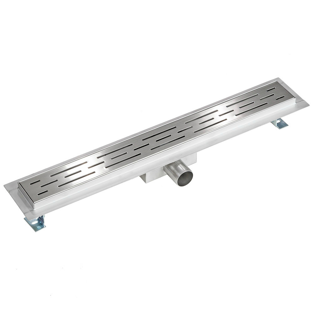 Grondig Reiziger Vorming RVS Douchegoot 70 cm vloerversie met flens inbouw diepte 5,5 cm