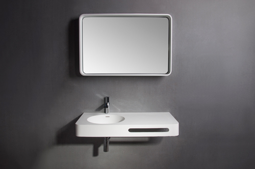Solid Surface Spiegel Planchet 90 x 60 x 12 cm