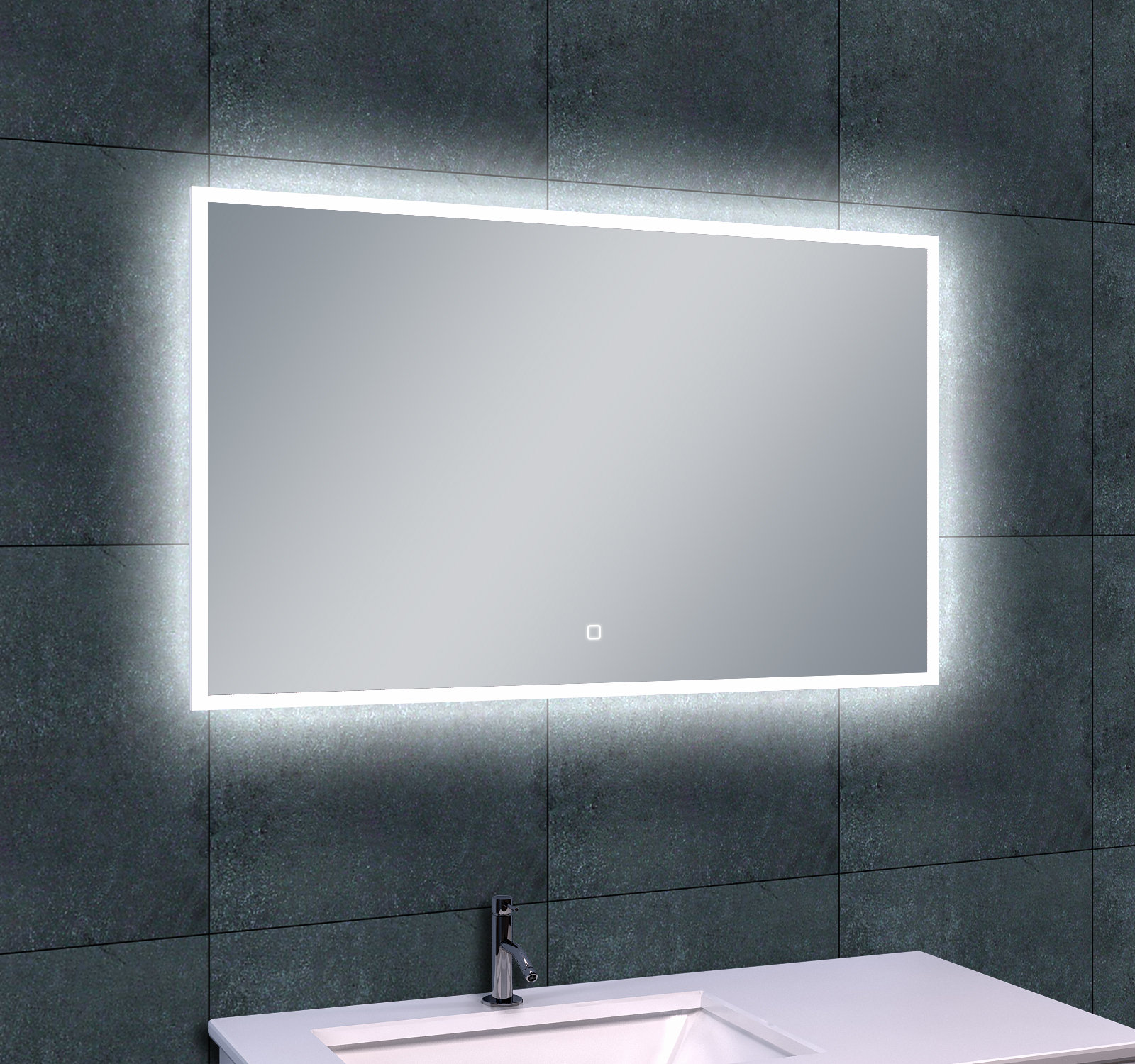Verspilling industrie Relatief Arcon Badkamerspiegel met LED verlichting B.100 x H.60 cm Dimbaar