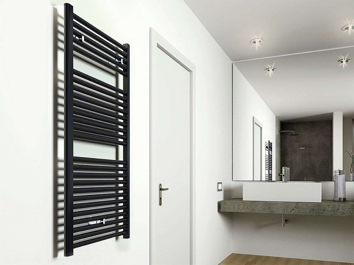 Elera Black Designradiator 118 x 60 cm in mat zwart