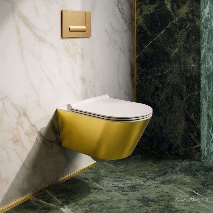 Catalano Zero 55 Gold en White Rimfree Toilet
