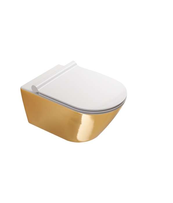 Catalano Zero Gold en White Rimfree Toilet