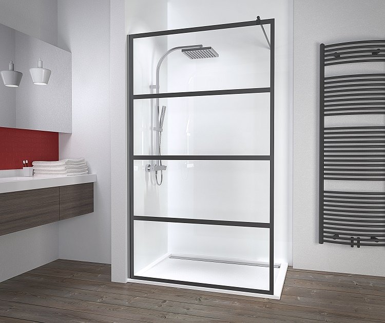 HSK walk-in pro black, douche design in mat zwart!