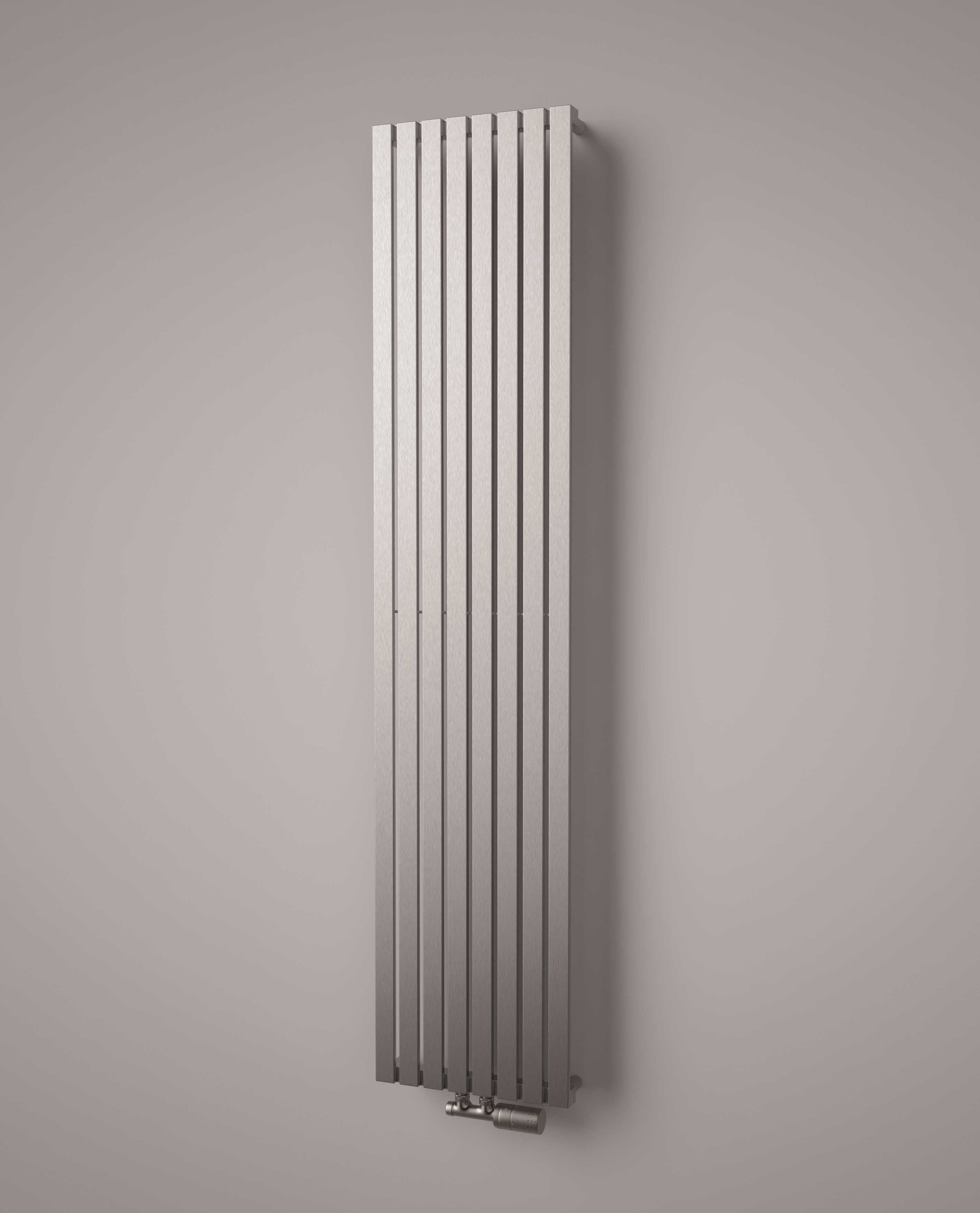 RVS Designradiator B.39 x H.180 cm in geborsteld