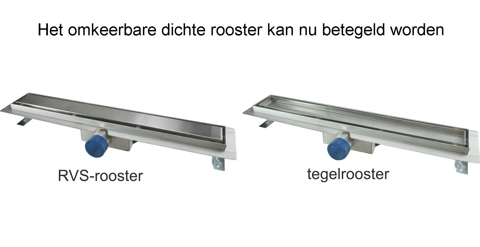 RVS Douchegoot 120 vloerversie, of tegelbaar rooster