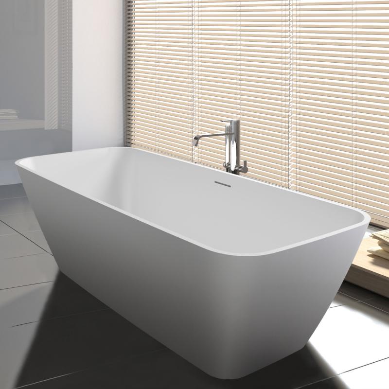 Socialistisch consensus Perth Solid Surface Vrijstaand Bad Fiqueral L.160 x B.75 cm in mat wit